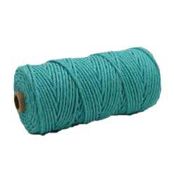 3 mm ((3/32") Turquoise Twisted Cotton Macrame Rope 100 m (109 yd) 280-