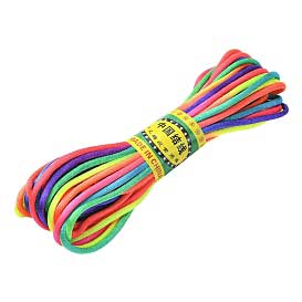 3 mm Rainbow Segmented/Gradient Nylon Rattail Satin Cord/Thread 10.9 yd (10 m) 280-