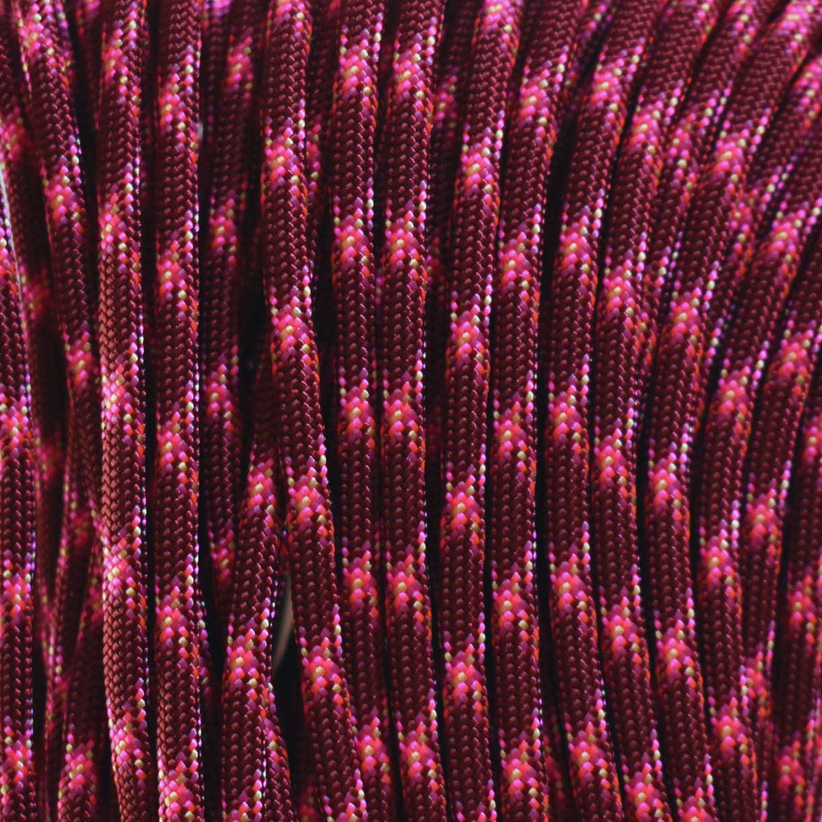 4 mm (5/32”) 550 Paracord Burgundiva Made in the USA Nylon/Nylon El Wood Braiding Co