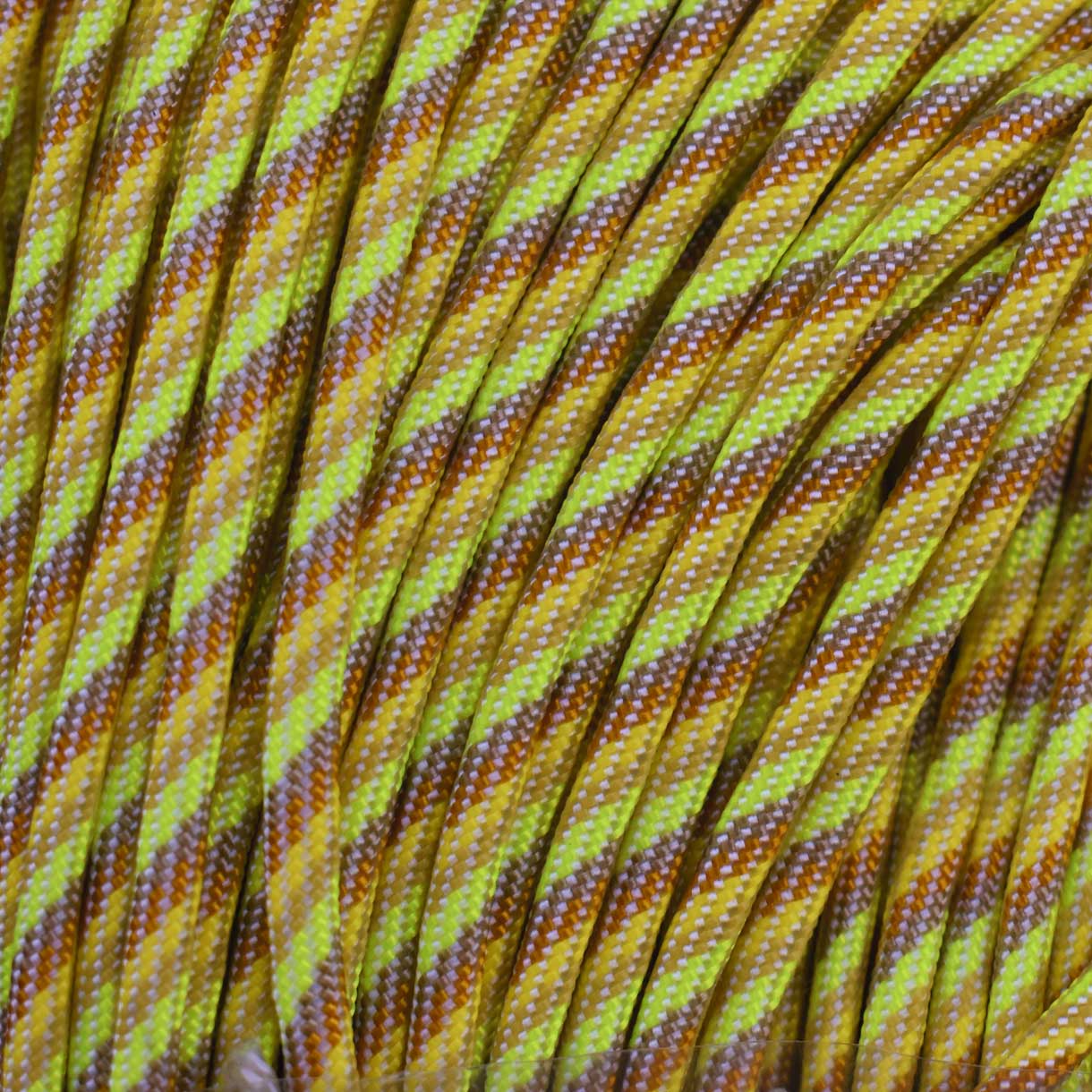 4 mm (5/32”) 550 Paracord Sunset Gold Made in the USA Nylon/Nylon (100 ft) El Wood Braiding Co