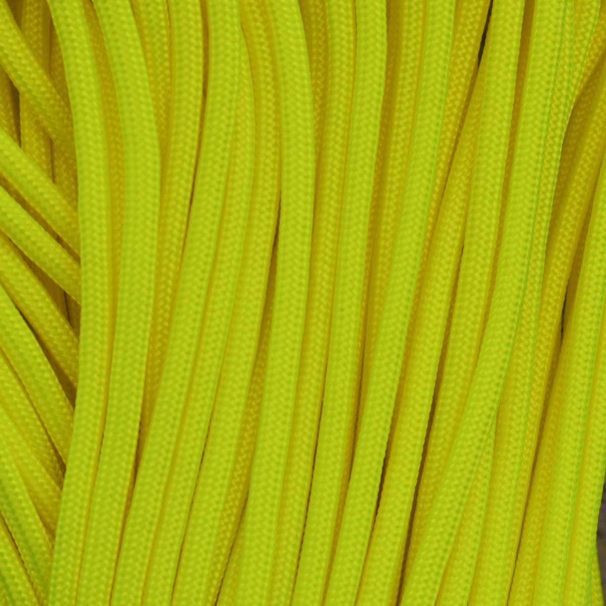 4.75 mm (3/16”) 750 Paracord Neon Yellow Made in the USA Nylon/Nylon (100 ft) El Wood Braiding Co