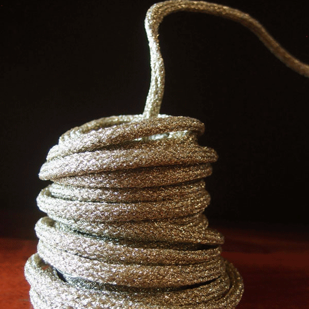 4.75 mm (3/16") Antique Gold Glittery Wired Jute Rope 8 m (27 ft) Harvest Imports
