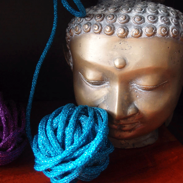 4.75 mm (3/16") Turquoise Glittery Wired Jute Cord/Rope image 1