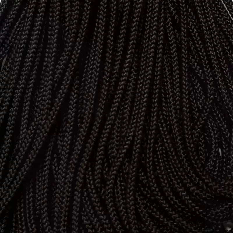 *3.0 mm (1/8”) 425 Paracord Black Made in the USA Nylon/Nylon El Wood Braiding Co