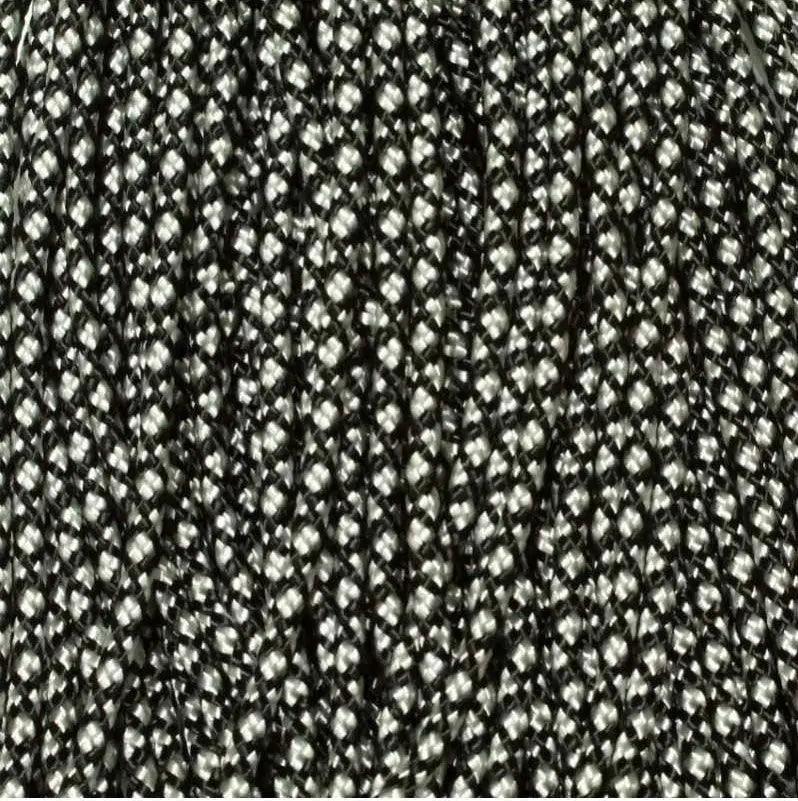 3.0 mm (1/8”) 425 Paracord Black With Silver Gray Diamonds Made in the USA Nylon/Nylon (100 ft) El Wood Braiding Co
