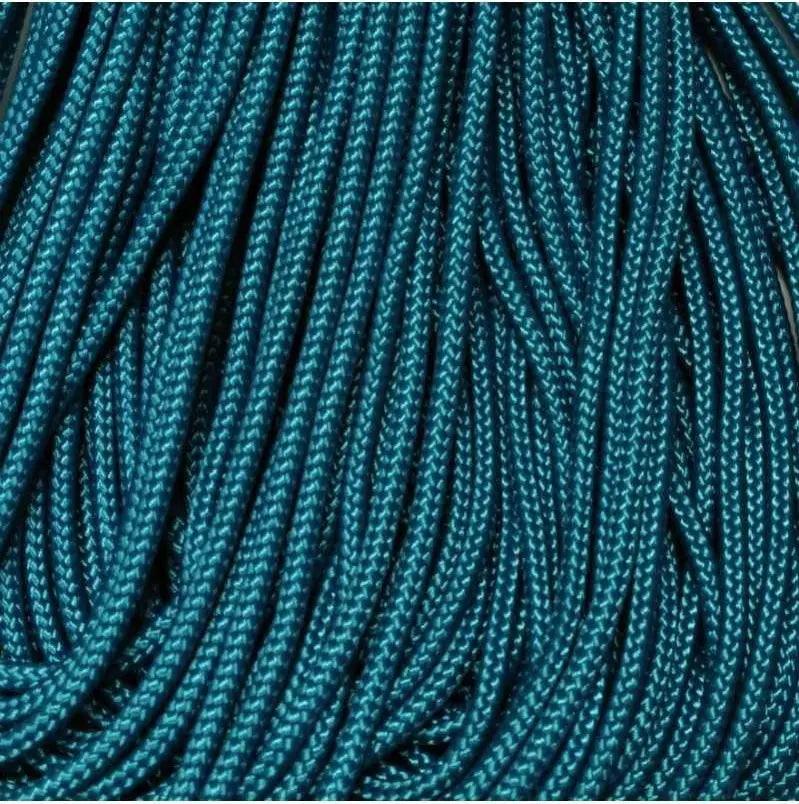 3.0 mm (1/8”) 425 Paracord Caribbean Blue Made in the USA Nylon/Nylon (100 ft) El Wood Braiding Co