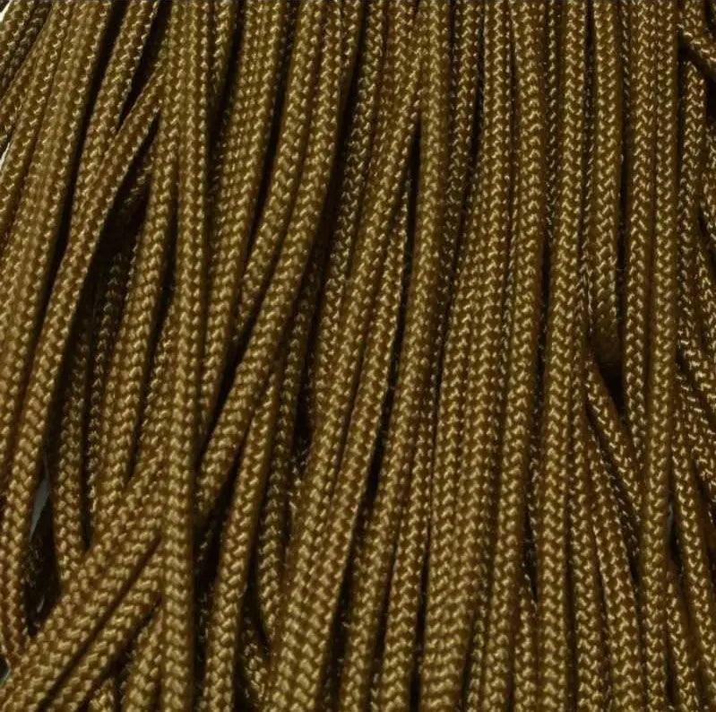3.0 mm (1/8”) 425 Paracord Coyote Brown Made in the USA Nylon/Nylon (100 ft) El Wood Braiding Co