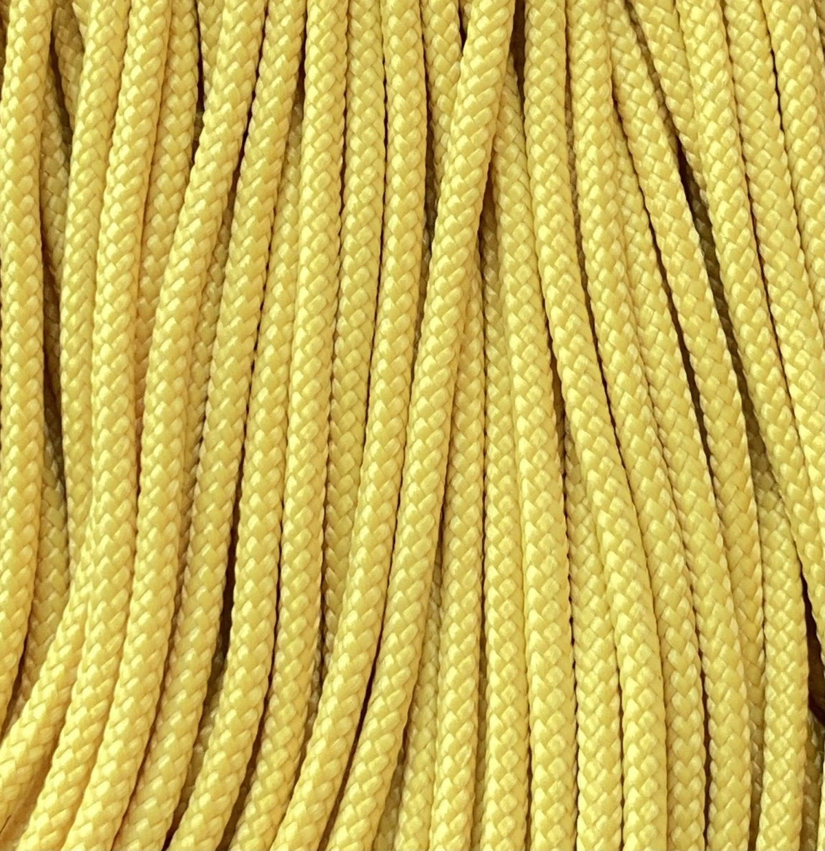 3.0 mm (1/8”) 425 Paracord FS Yellow Made in the USA Nylon/Nylon (100 ft) El Wood Braiding Co