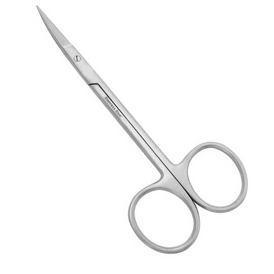 4 1/2" Curved Stainless Steel Chrome Finished Iris Scissors Sona Enterprises
