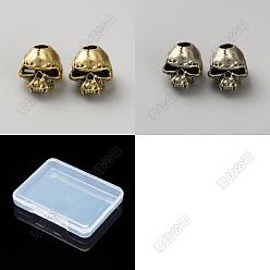 4 Pcs 2 of each Color Skull Charm/Bead Brass (4 Pack) 280-
