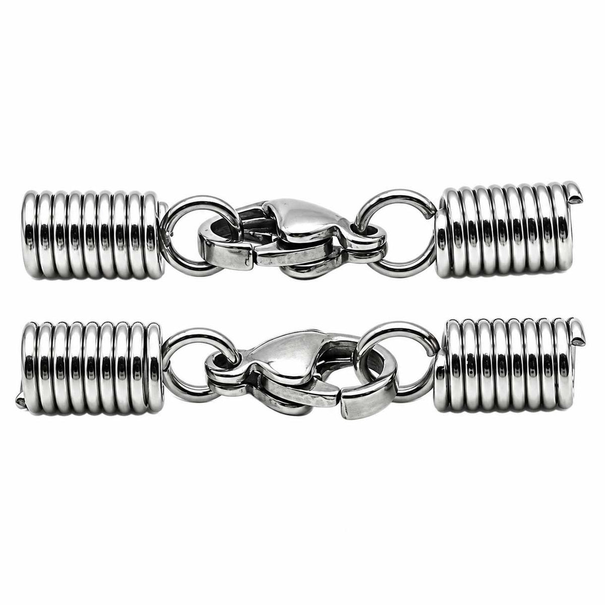 4 mm 304 Stainless Steel Glue In Spring Cord Ends with Lobster Claw (10 Pack) 280-