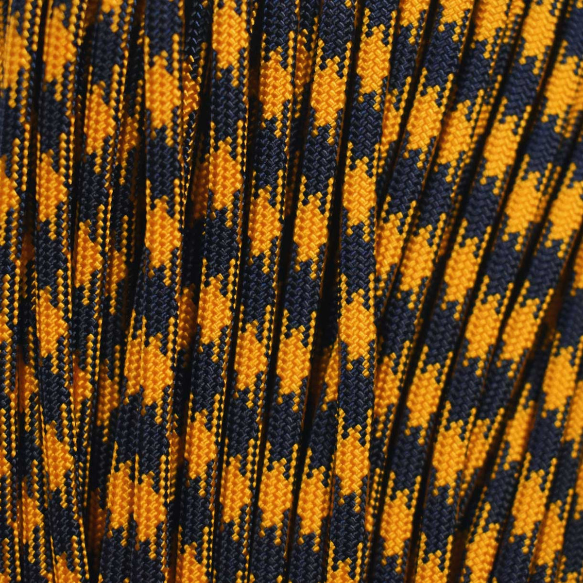 4 mm (5/32”) 550 Paracord Goldenrod and Midnight Blue 50/50 Made in the USA Nylon/Nylon (100 ft) El Wood Braiding Co