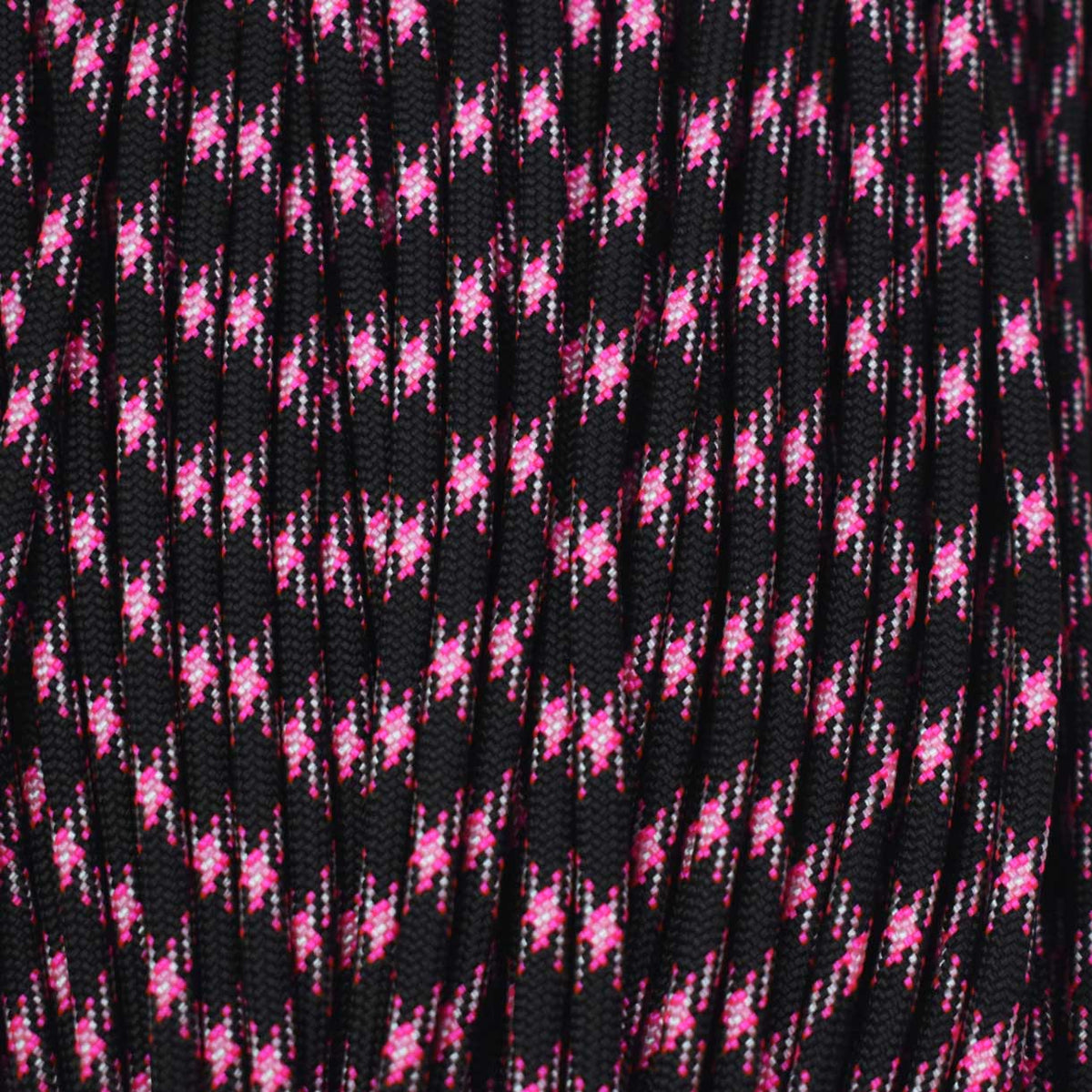 4 mm (5/32”) 550 Paracord Neon Pink Lightning Nylon/Nylon USA Made 100 ft El Wood Braiding Co