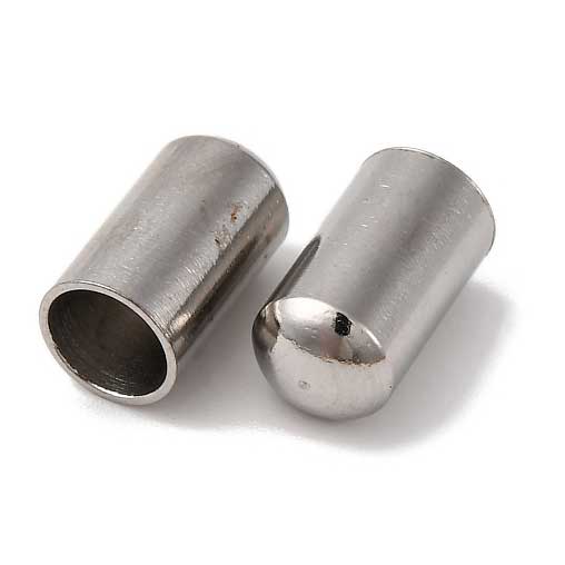 5.5 mm 304 Stainless Steel Glue In Smooth Cord Ends (10 Pack) 280-