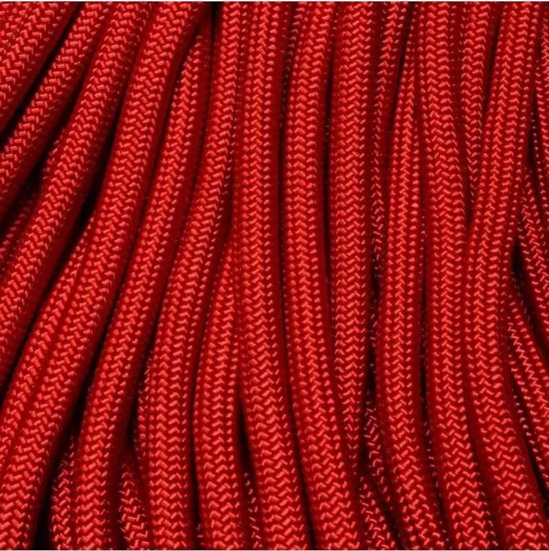8 mm (5/16") Nylon Paramax Rope Imperial Red Made in the USA Nylon/Nylon (100 ft) El Wood Braiding Co