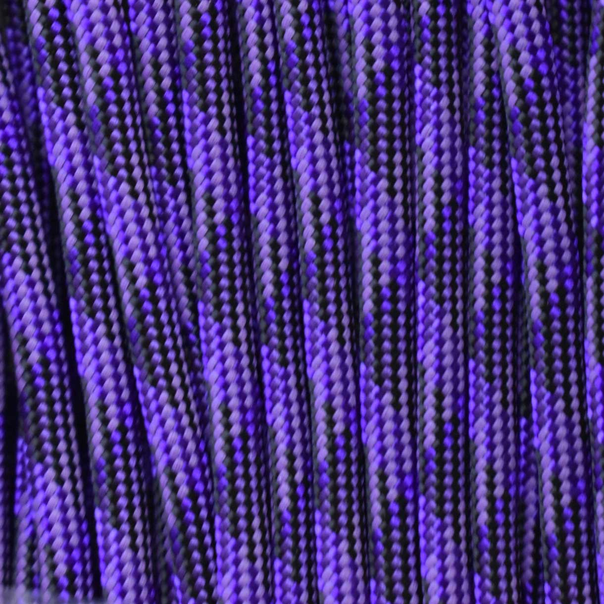 4 mm (5/32”) 550 Paracord Acid Purple Camo Made in the USA Nylon/Nylon El Wood Braiding Co