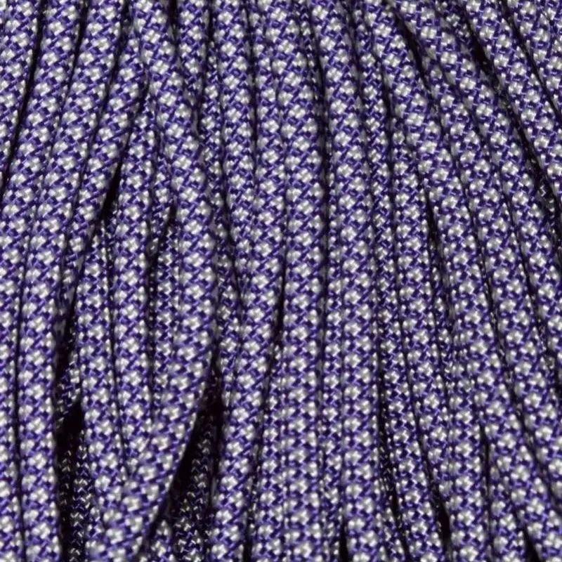 4 mm (5/32”) 550 Paracord Acid Purple with Silver Diamonds Made in the USA Nylon/Nylon (100 ft) El Wood Braiding Co