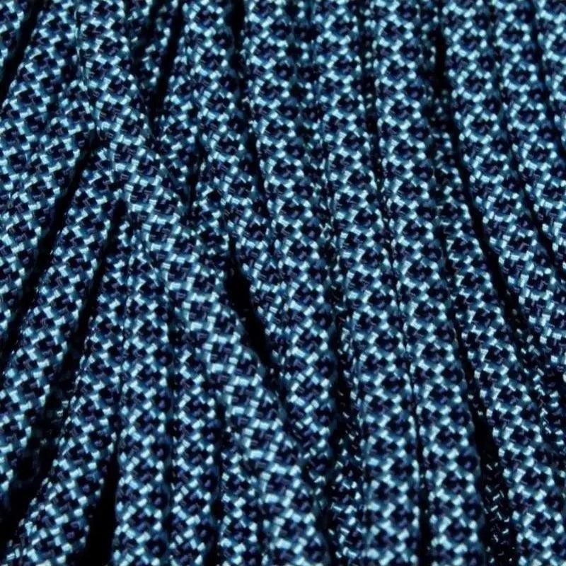 4 mm (5/32”) 550 Paracord Baby Blue with Midnight Blue Diamonds Made in the USA Nylon/Nylon El Wood Braiding Co