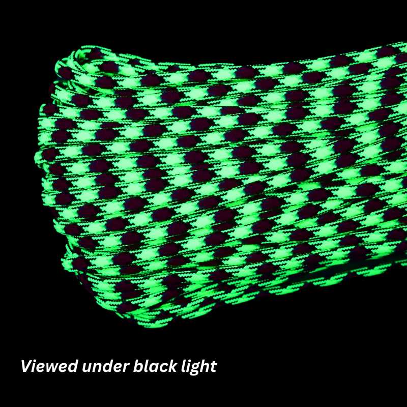 4 mm (5/32”) 550 Paracord Barney's Neon Nightmare Made in the USA Nylon/Nylon (100 ft) El Wood Braiding Co