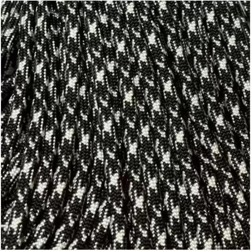 550 Paracord Black and White Camo Made in the USA Nylon/Nylon (100 FT.) - Paracord Galaxy