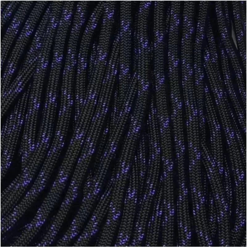 4 mm (5/32”) 550 Paracord Black with Acid Purple X Made in the USA Nylon/Nylon (100 ft) El Wood Braiding Co