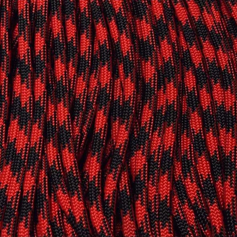 550 Paracord Black Widow (Black and Scarlet Red) Made in the USA Nylon/Nylon (100 FT.) - Paracord Galaxy