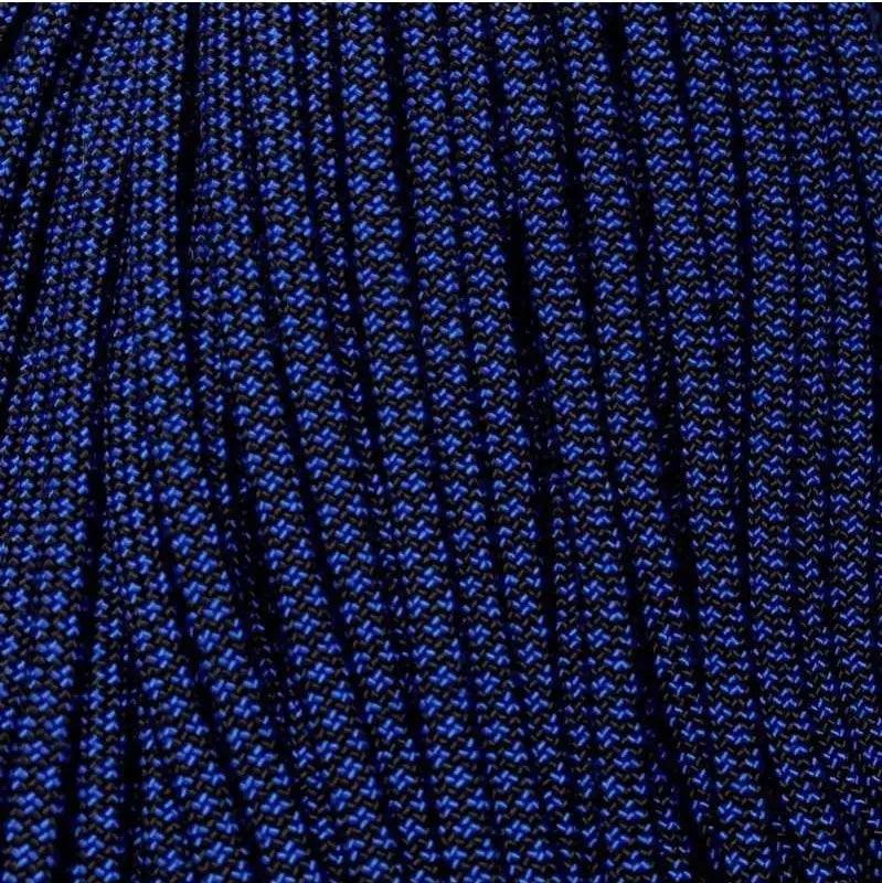 4 mm (5/32”) 550 Paracord Black with Electric Blue Diamonds Made in the USA Nylon/Nylon El Wood Braiding Co