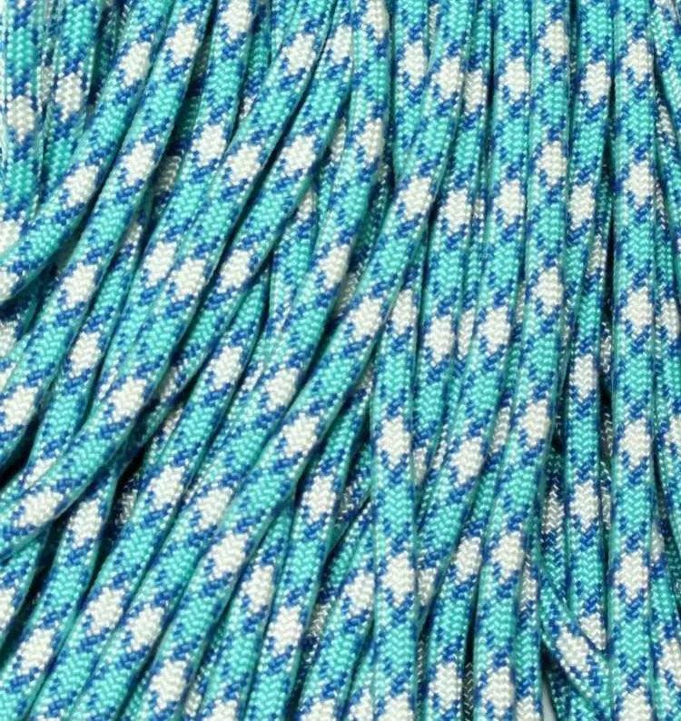 4 mm (5/32”) 550 Paracord Blue Shock Made in the USA Nylon/Nylon (100 ft) El Wood Braiding Co