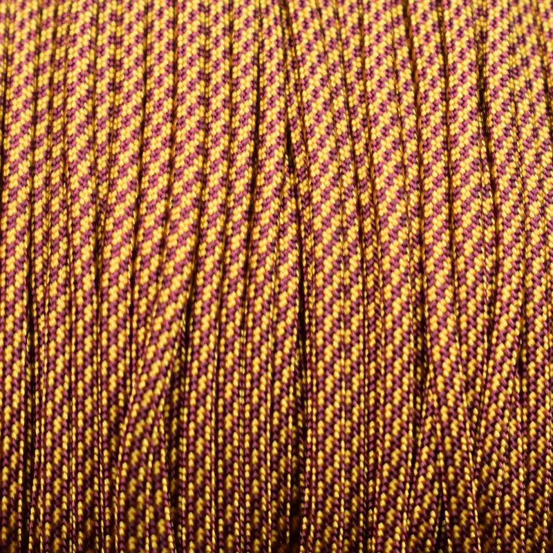 550 Paracord Burgundy & Goldenrod Candy Cane Made in the USA Nylon/Nylon (1000 FT.) - Paracord Galaxy