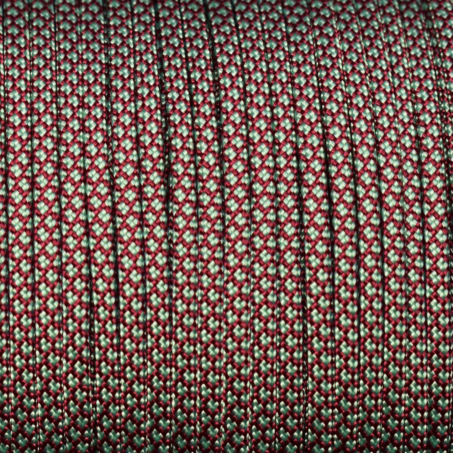 550 Paracord Burgundy with Mint Diamonds Made in the USA Nylon/Nylon (1000 FT.) - Paracord Galaxy