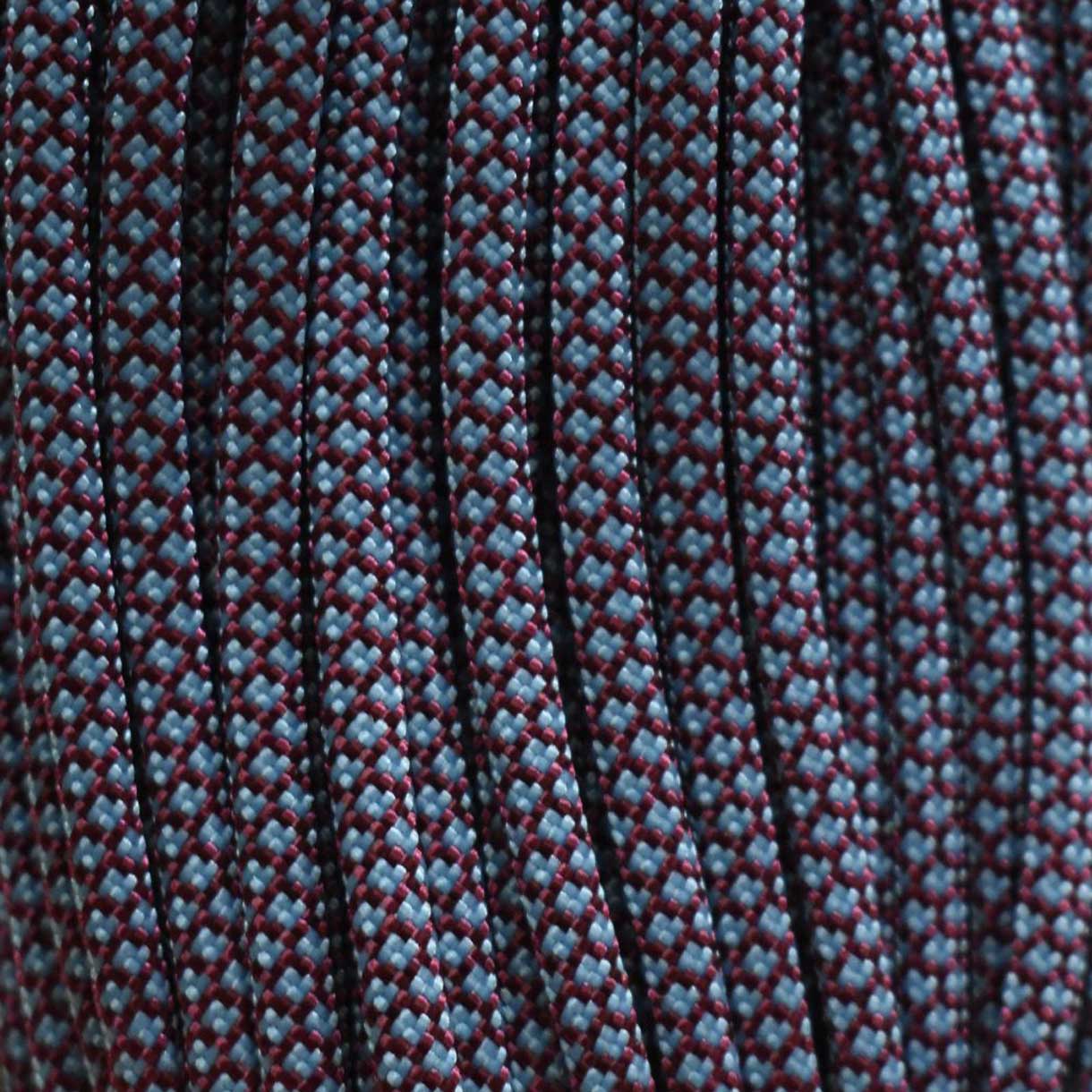 550 Paracord Burgundy with Neon Turquoise Diamonds Made in the USA Polyester/Nylon (100 ft)