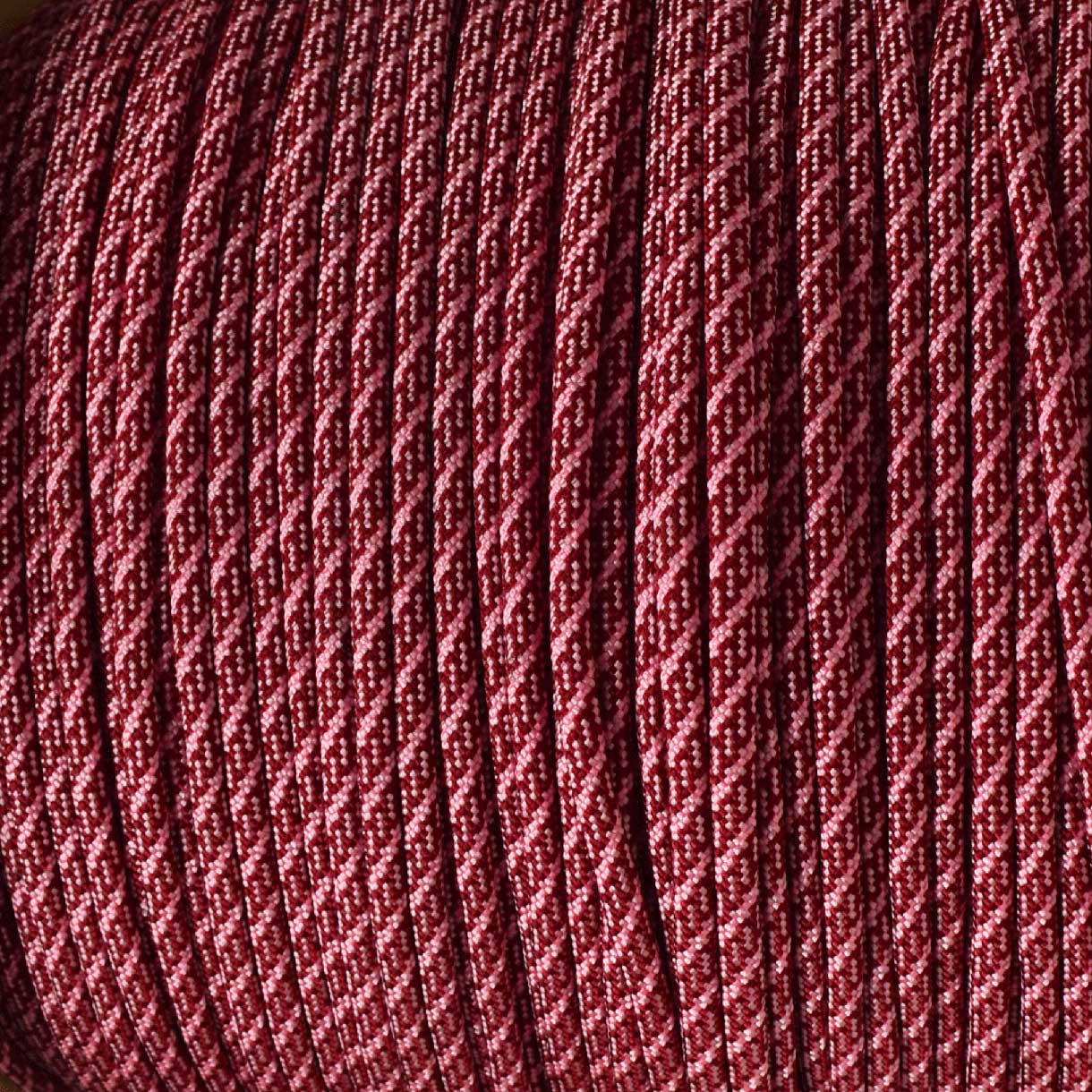550 Paracord Burgundy with Rose Pink (Helix) Made in the USA Nylon/Nylon (100 ft)