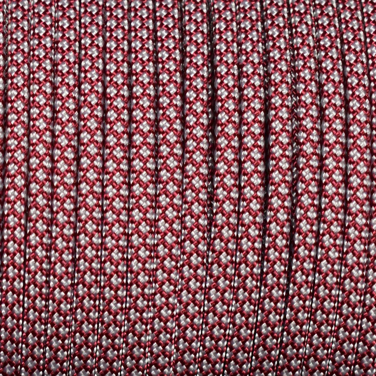550 Paracord Burgundy with Silver Diamonds Made in the USA Nylon/Nylon (1000 FT.) - Paracord Galaxy