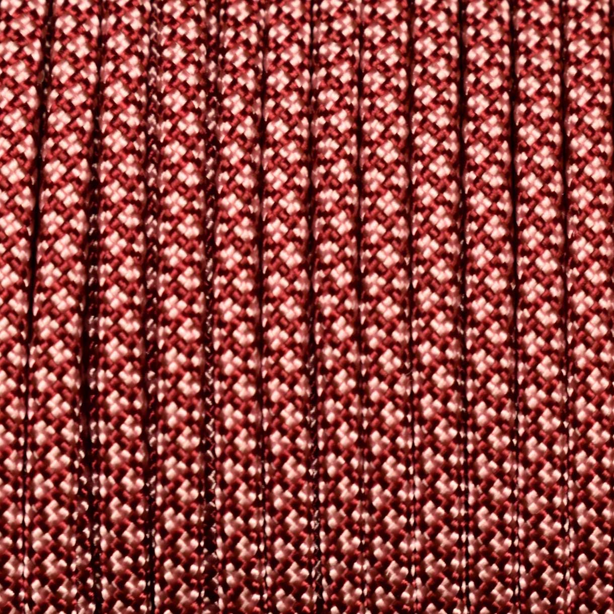 *550 Paracord Burgundy w/Rose Pink Diamonds Made in the USA Nylon/Nylon (1000 FT.) - Paracord Galaxy