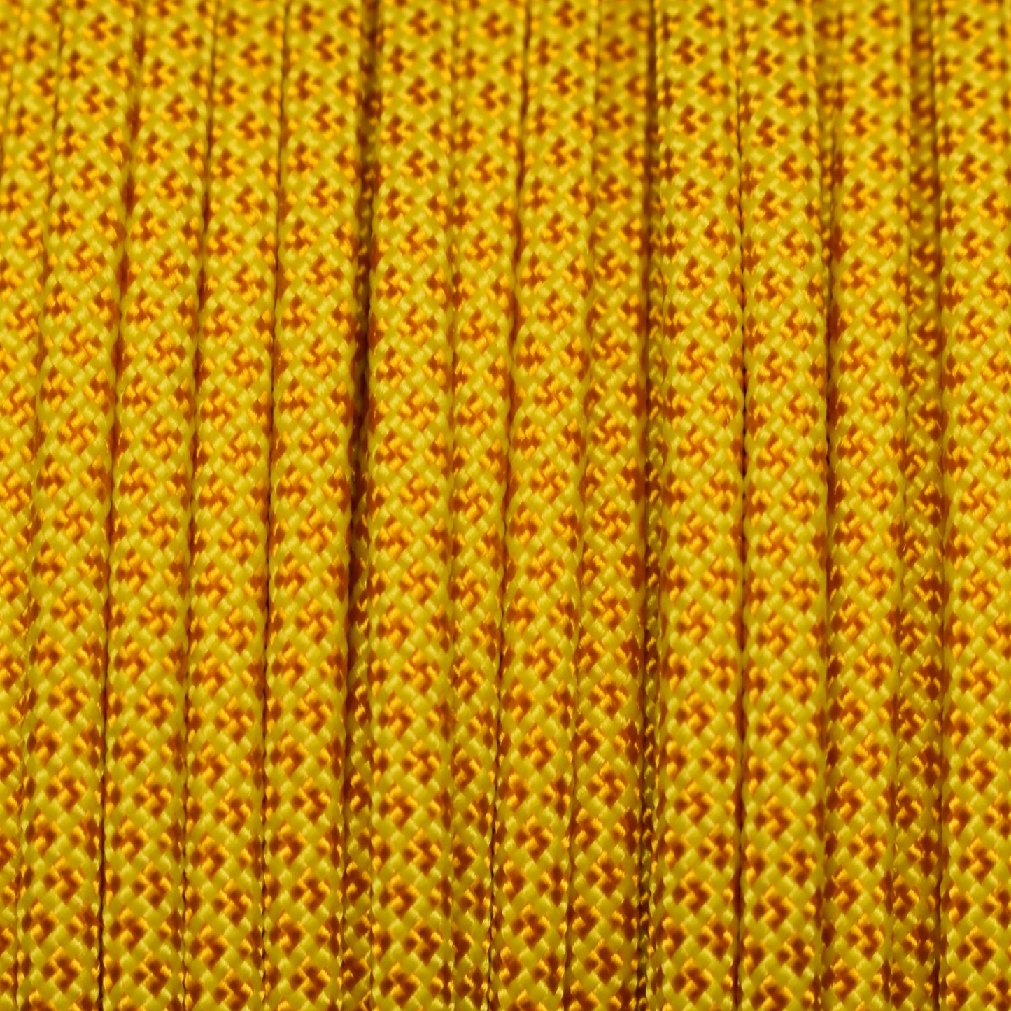 *550 Paracord Canary Yellow w/Goldenrod Diamonds Made in the USA Nylon/Nylon (1000 FT.) - Paracord Galaxy