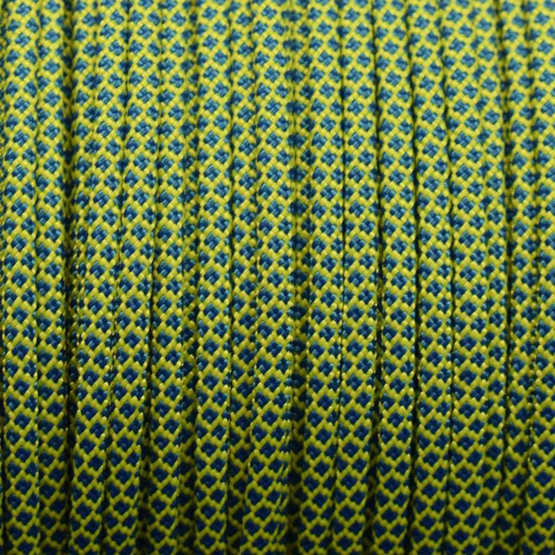 550 Paracord Canary Yellow with Royal Blue Diamonds Made in the USA Nylon/Nylon (1000 FT.) - Paracord Galaxy