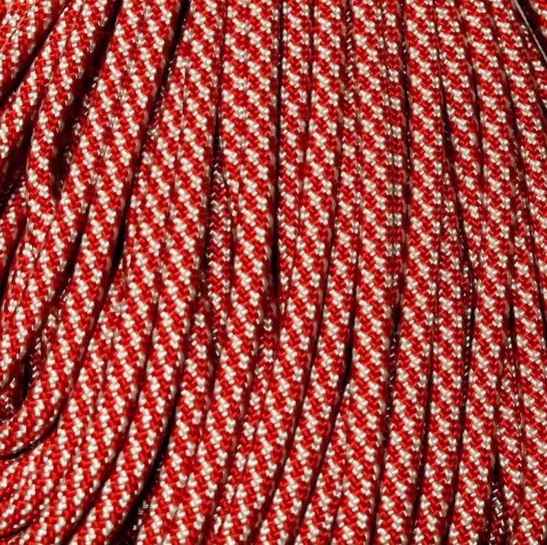 4 mm (5/32”) 550 Paracord Candy Cane Made in the USA Nylon/Nylon El Wood Braiding Co
