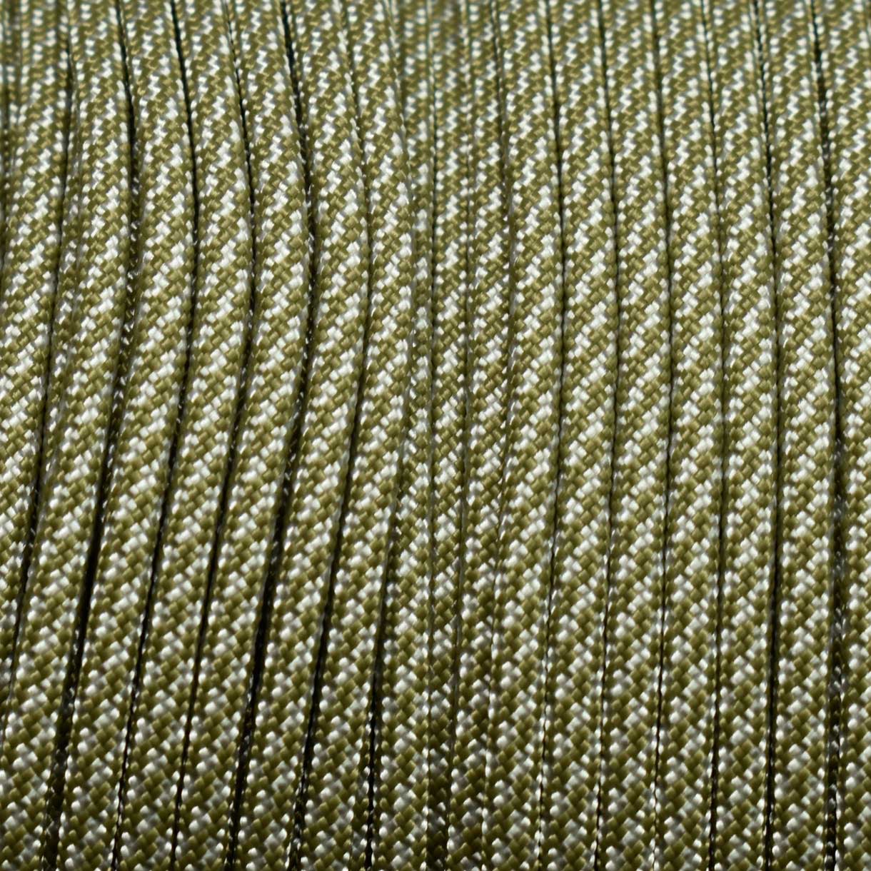 *550 Paracord Candy Cane White and Moss Made in the USA Nylon/Nylon (1000 FT.) - Paracord Galaxy