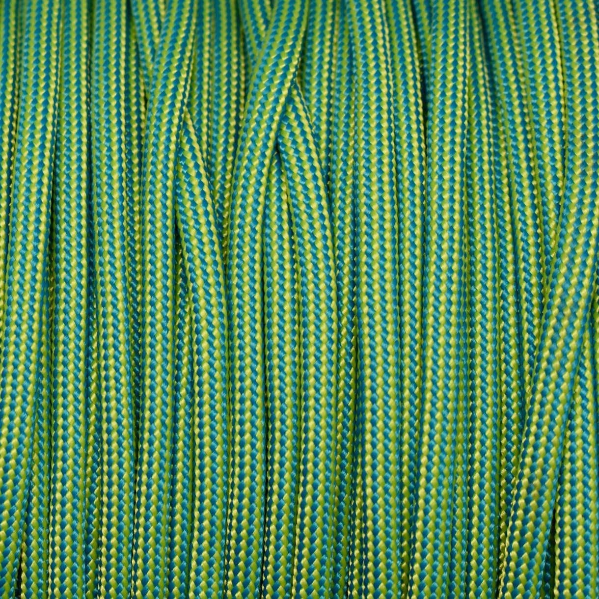 *550 Paracord Caribbean and Canary Yellow Stripe Made in the USA Nylon/Nylon (1000 FT.) - Paracord Galaxy
