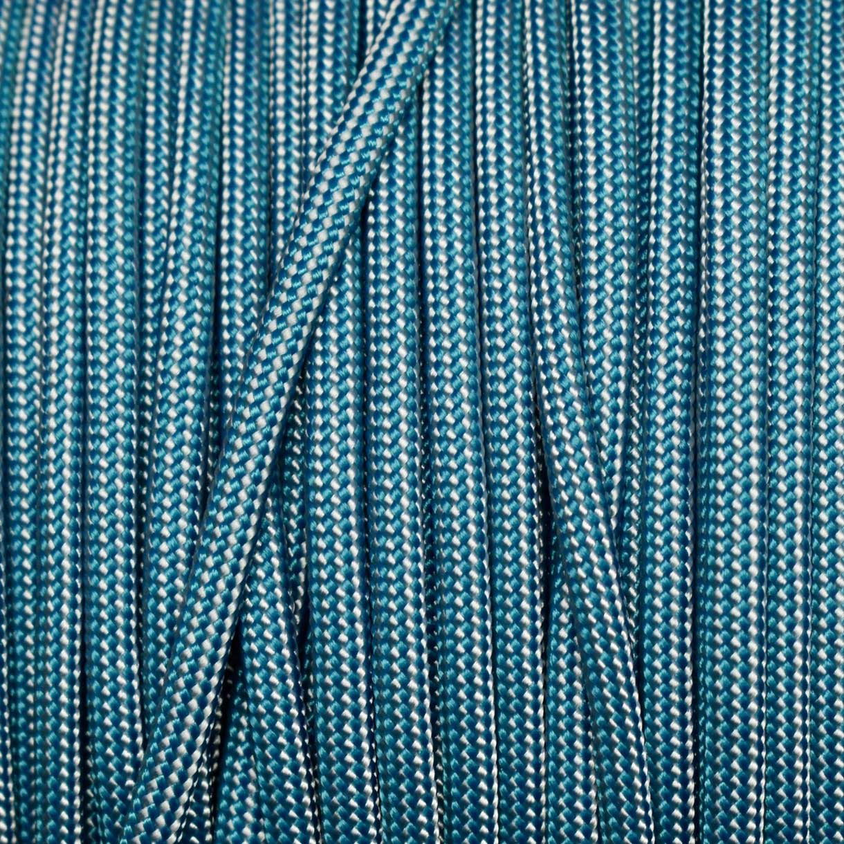 *550 Paracord Caribbean and White Stripe Made in the USA Nylon/Nylon (1000 FT.) - Paracord Galaxy