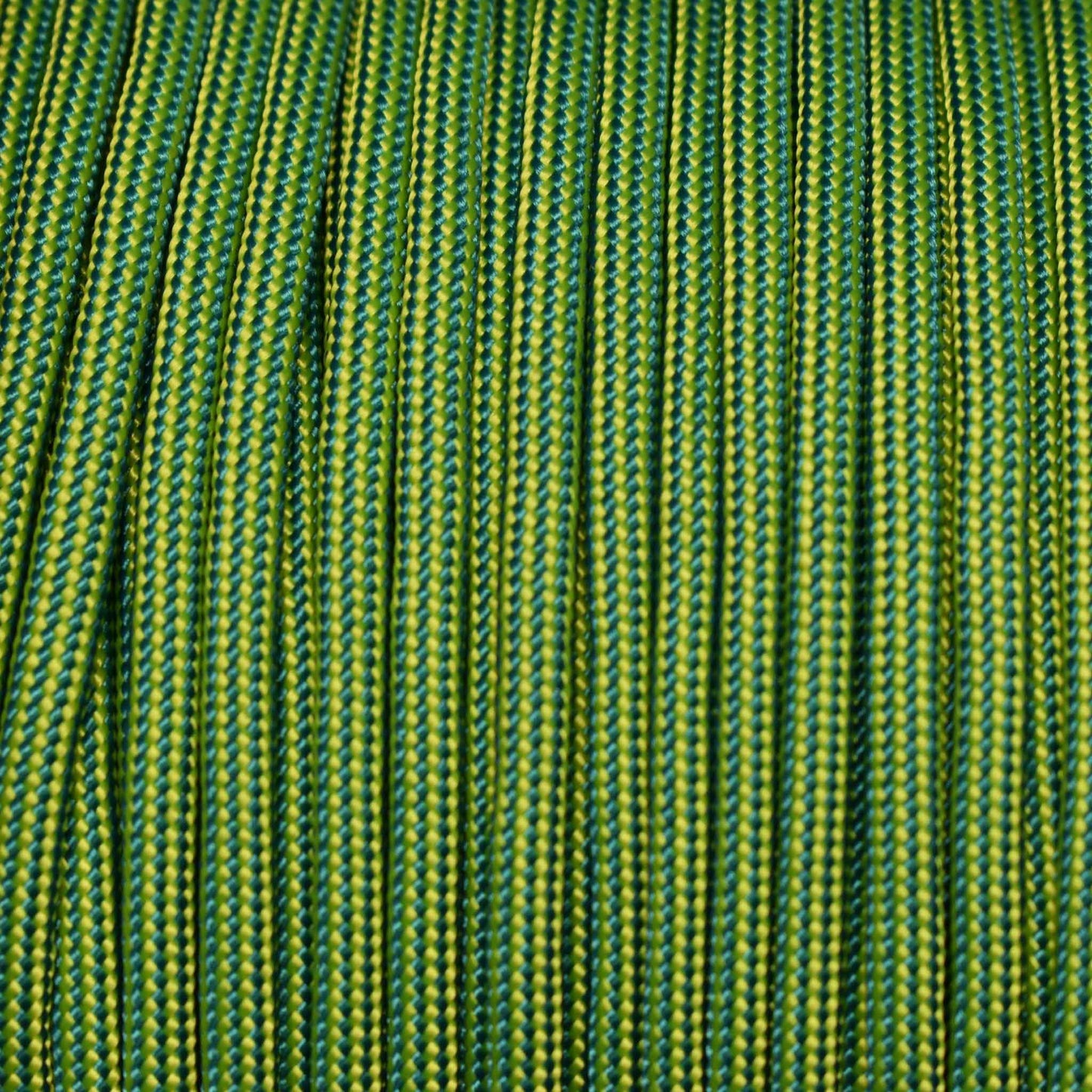 550 Paracord Caribbean Blue and Neon Yellow Stripes Made in the USA Nylon/Nylon (1000 FT.) - Paracord Galaxy
