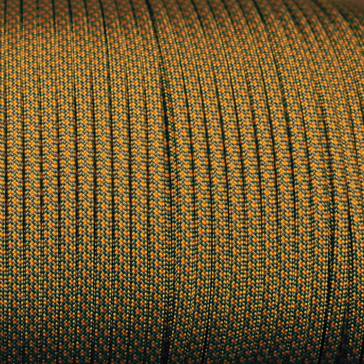 550 Paracord Charcoal Gray with Goldenrod Diamonds Made in the USA Nylon/Nylon (100 ft)