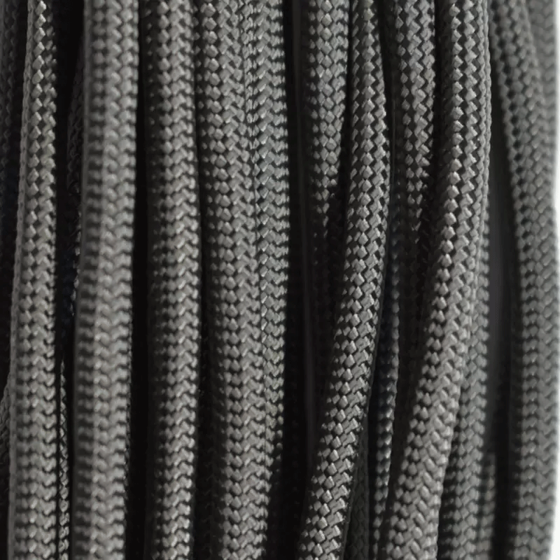 4 mm (5/32”) 550 Paracord Charcoal / Stealth Gray Made in the USA Polyester/Nylon Atwood Rope MFG