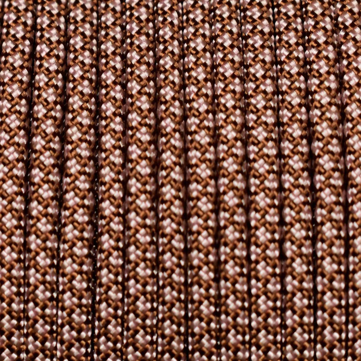 *550 Paracord Chocolate w/FS Lavender Pink Diamonds Made in the USA Nylon/Nylon (1000 FT.) - Paracord Galaxy