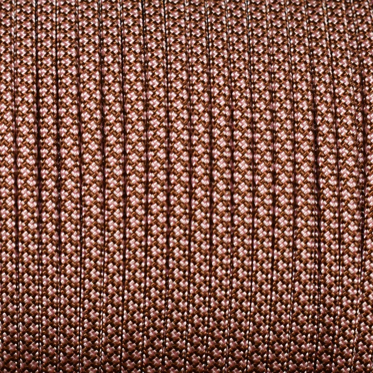 550 Paracord Chocolate with Rose Pink Diamonds Made in the USA Nylon/Nylon (1000 FT.) - Paracord Galaxy