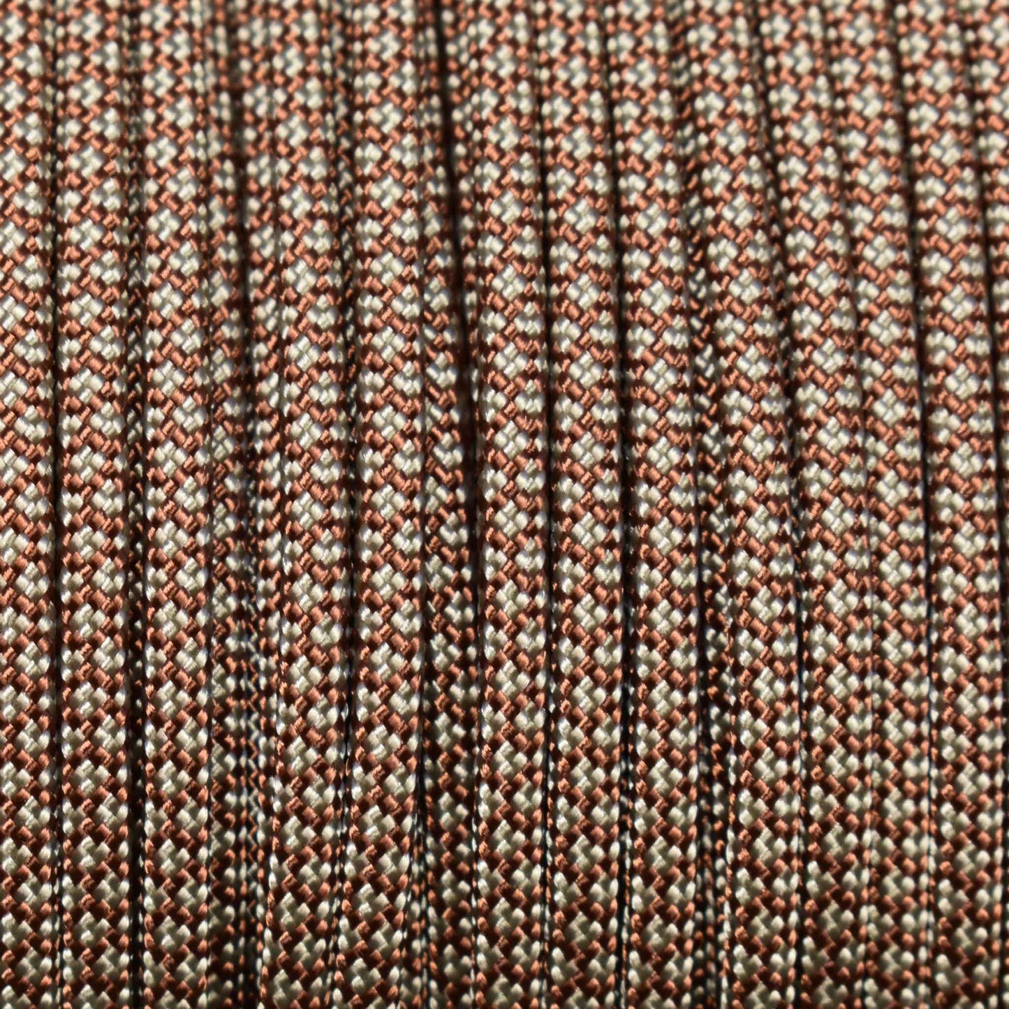 550 Paracord Chocolate with Tan Diamonds Made in the USA Nylon/Nylon (1000 FT.) - Paracord Galaxy