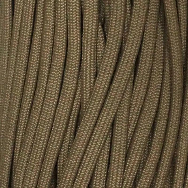 4 mm (5/32”) 550 Paracord Coyote Brown Made in the USA Nylon/Nylon El Wood Braiding Co