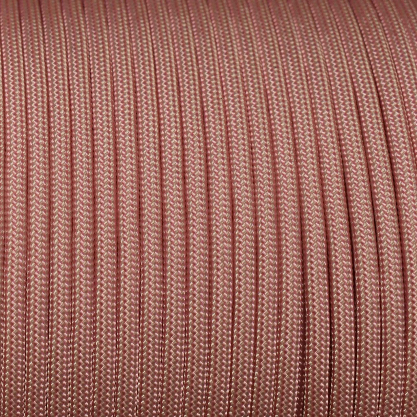 550 Paracord Cream and Rose Pink Stripes Made in the USA Nylon/Nylon (1000 FT.) - Paracord Galaxy
