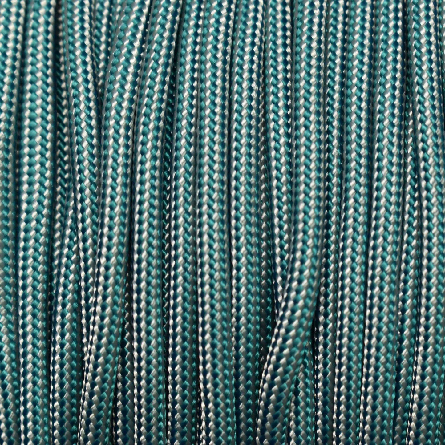 550 Paracord Cream and Teal Stripes Made in the USA Nylon/Nylon (1000 FT.) - Paracord Galaxy