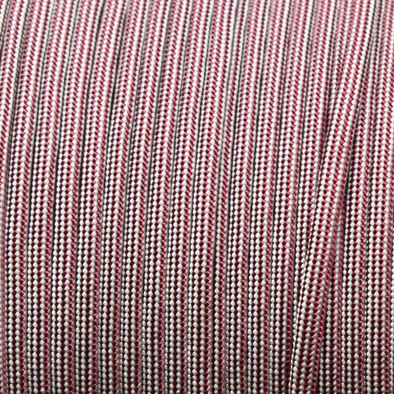 550 Paracord Cream & Burgundy Stripes Made in the USA Nylon/Nylon (1000 FT.) - Paracord Galaxy